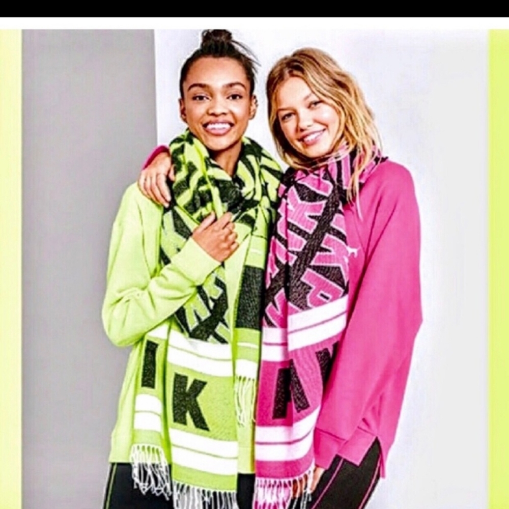 Victoria Secret Pink Neon Green Blanket scarf